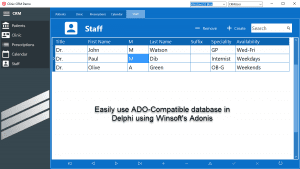 Easily use ADO-Compatible databases in Delphi using Winsoft's Adonis
