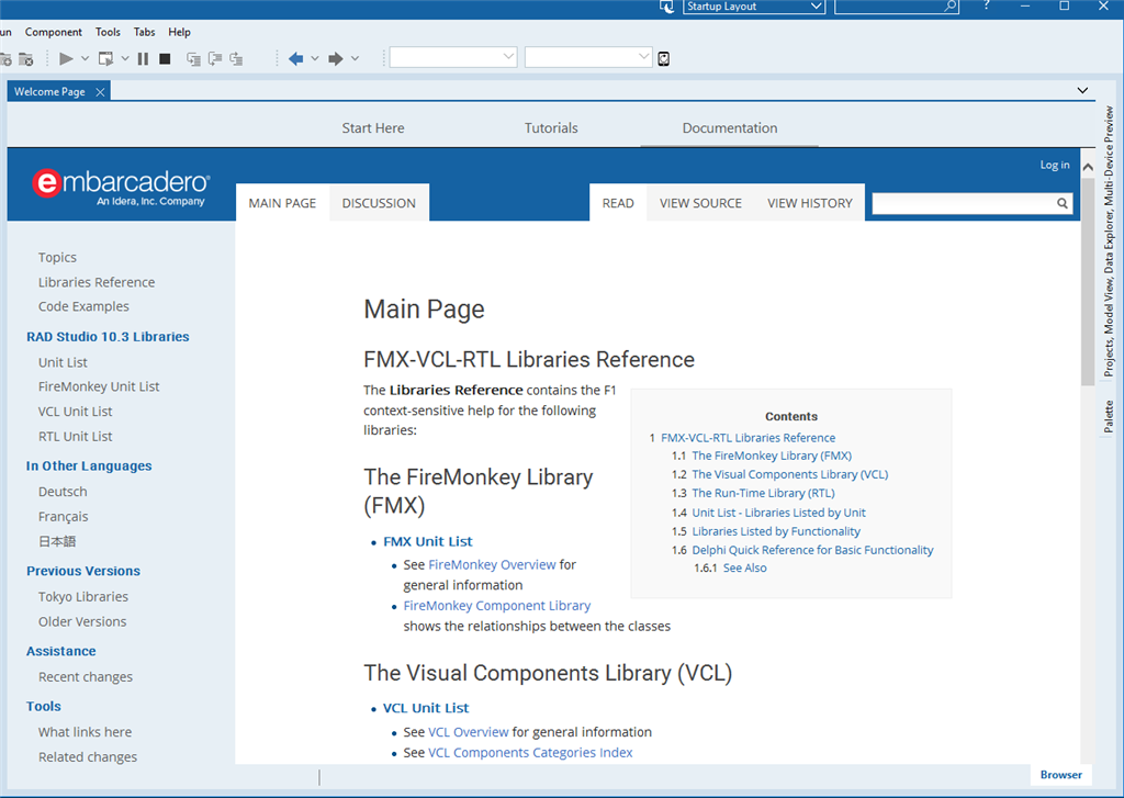 Delphi and C++Builder covers a wide landscape of technologies. Easy access to documentation from within the environment is essential