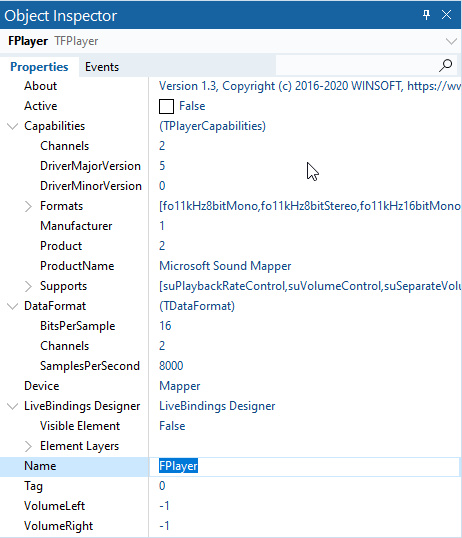 FPlayer Component