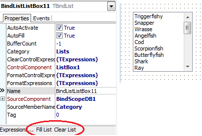 BindList1 "Fill List" command fills ListBox1
