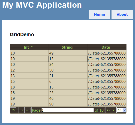jqGrid demo app version 1