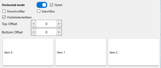 ModernListView Library alignment modes screenshot