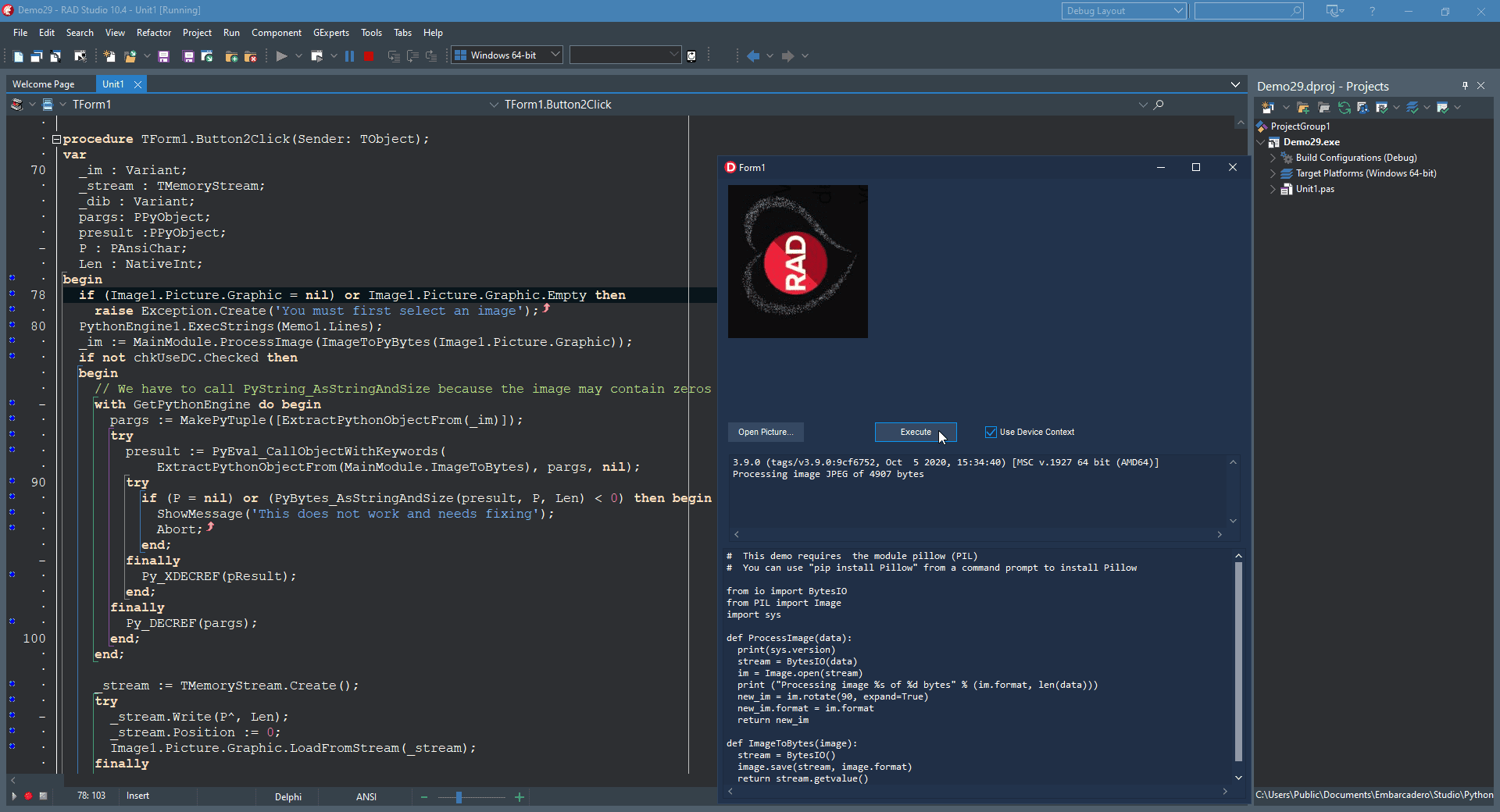 Easily Use A Popular Python Image Library In A Delphi Windows GUI App ...
