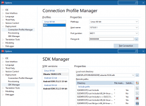 options deployment connection sdk linux wsl ja
