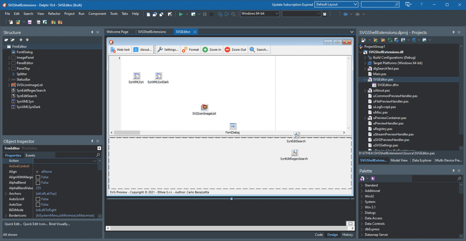 SVGShellExtensions into IDE | Embarcadero RAD Studio, Delphi, & C+ ...