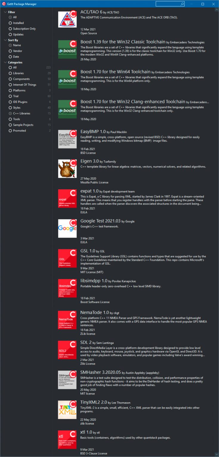 Open Source C++ Libraries in C++Builder 10.4.2 – Embarcadero RAD Studio ...