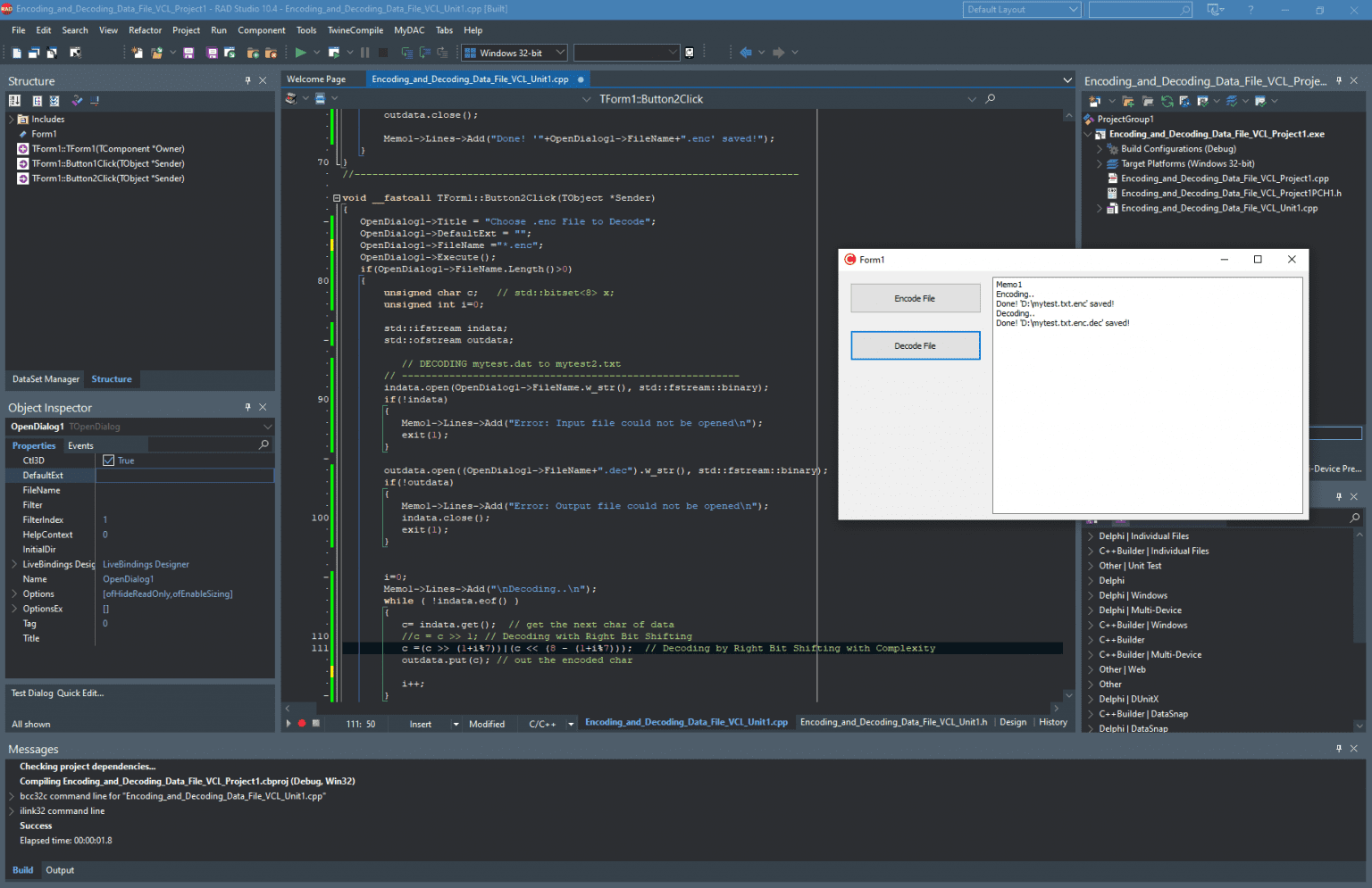 Encoding And Decoding Files In C++ Builder By Using Bit Shifting ...
