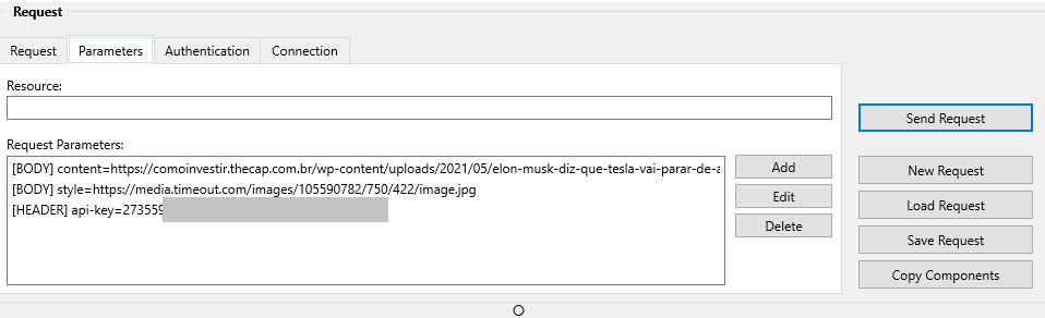 Sending a REST request to the DeepAi Fast Style API  with Delphi