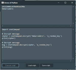 One-Time-Pad Demo with Python4Delphi in Windows.