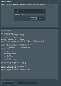 smtplib Demo with Python4Delphi in Windows.