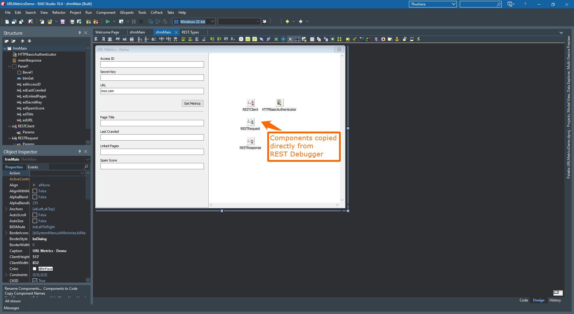 REST Debuger Copy Components