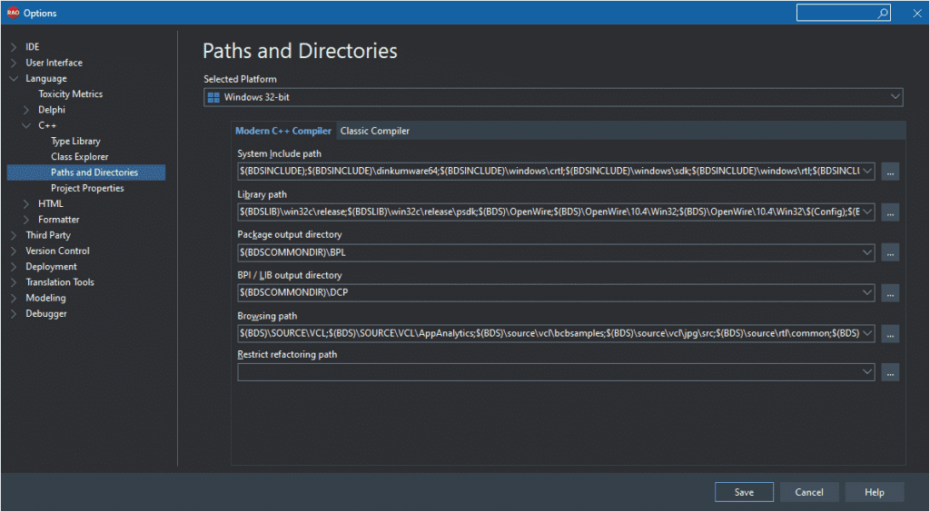 Learn to Use Powerful SGC WebSockets WebRTC in C++ Builder settings the paths and directiones