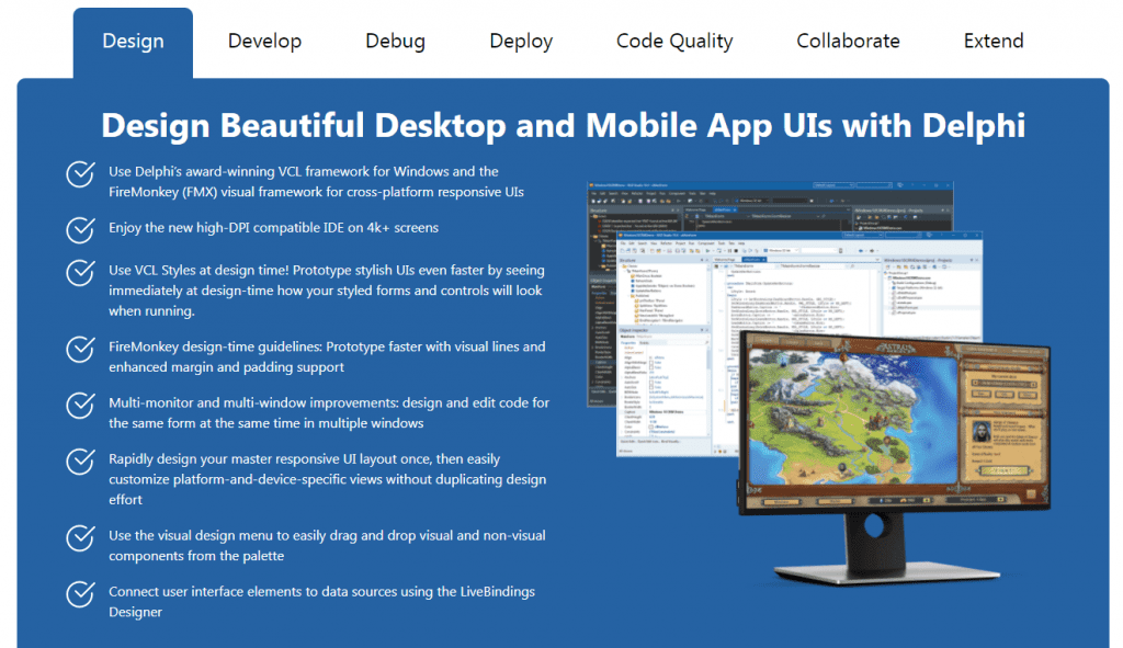 The Top 5 Misconceptions About Windows Program Development Graphic showing how to design a beautiful desktop and mobile app with Delphi