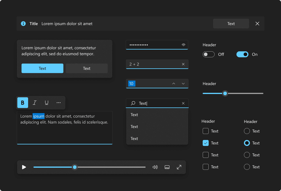 What You Need To Know - A Beginner's Guide To Windows UI Toolkits. Dark controls.