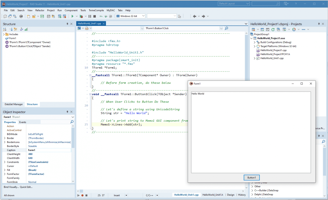 How To Use The Windows UI toolkit With A C++ Compiler – Embarcadero RAD ...