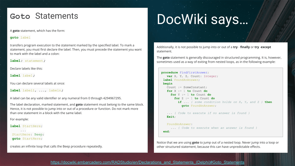 Delphi Developer Debate   Syntax Censor   WITHGOTOLABEL slide 3