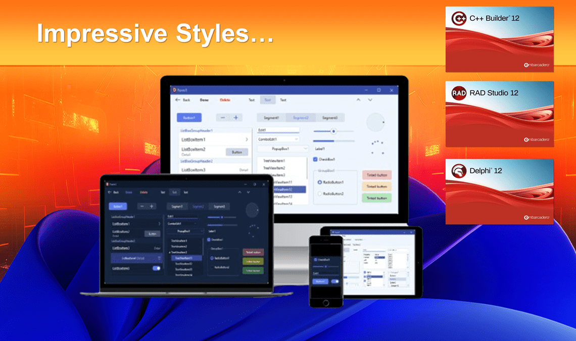 Gorgeous New Premium App Styles For RAD Studio 12 - Free With Your Subscription
