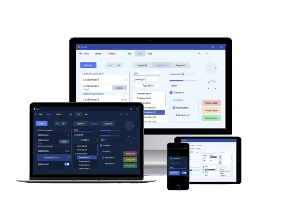 Gorgeous New Premium App Styles For RAD Studio 12 - Free With Your Subscription - mock up of screens