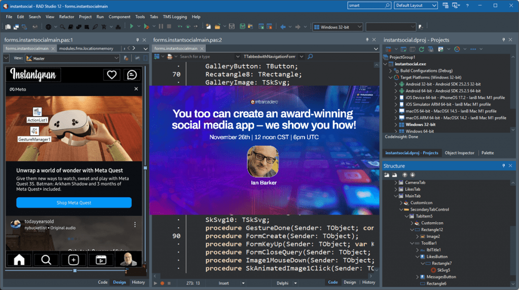 How To Recreate A Social Media App Using RAD Studio
