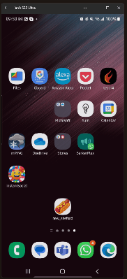 Not a Hotdog - real app running on Android on a Samsung Galaxy S22 Ultra
