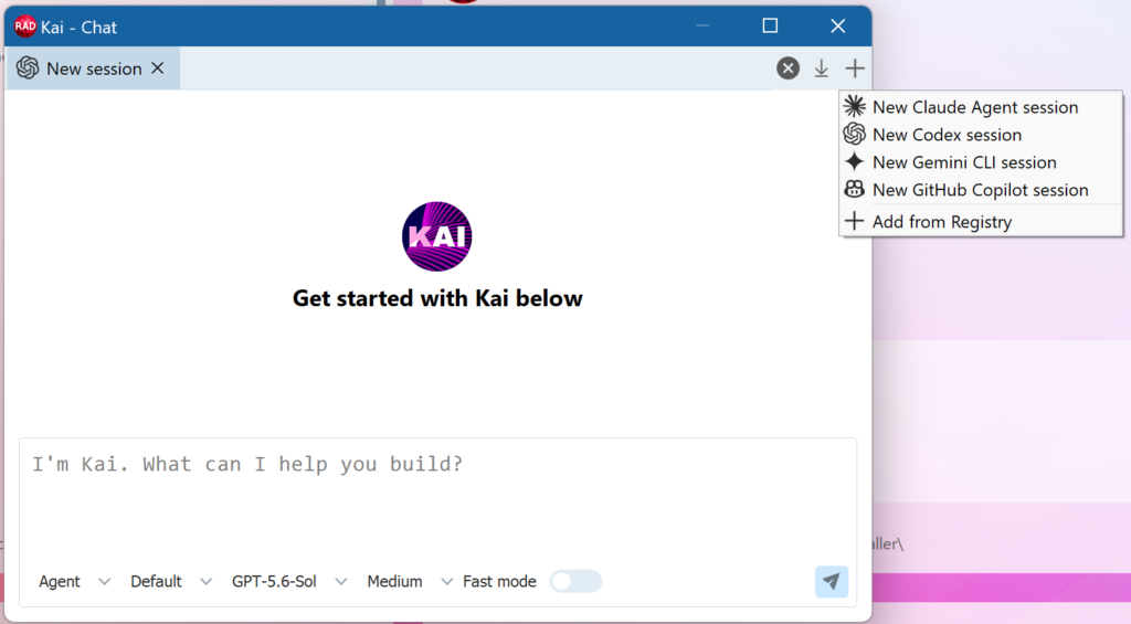 New Kai chat window